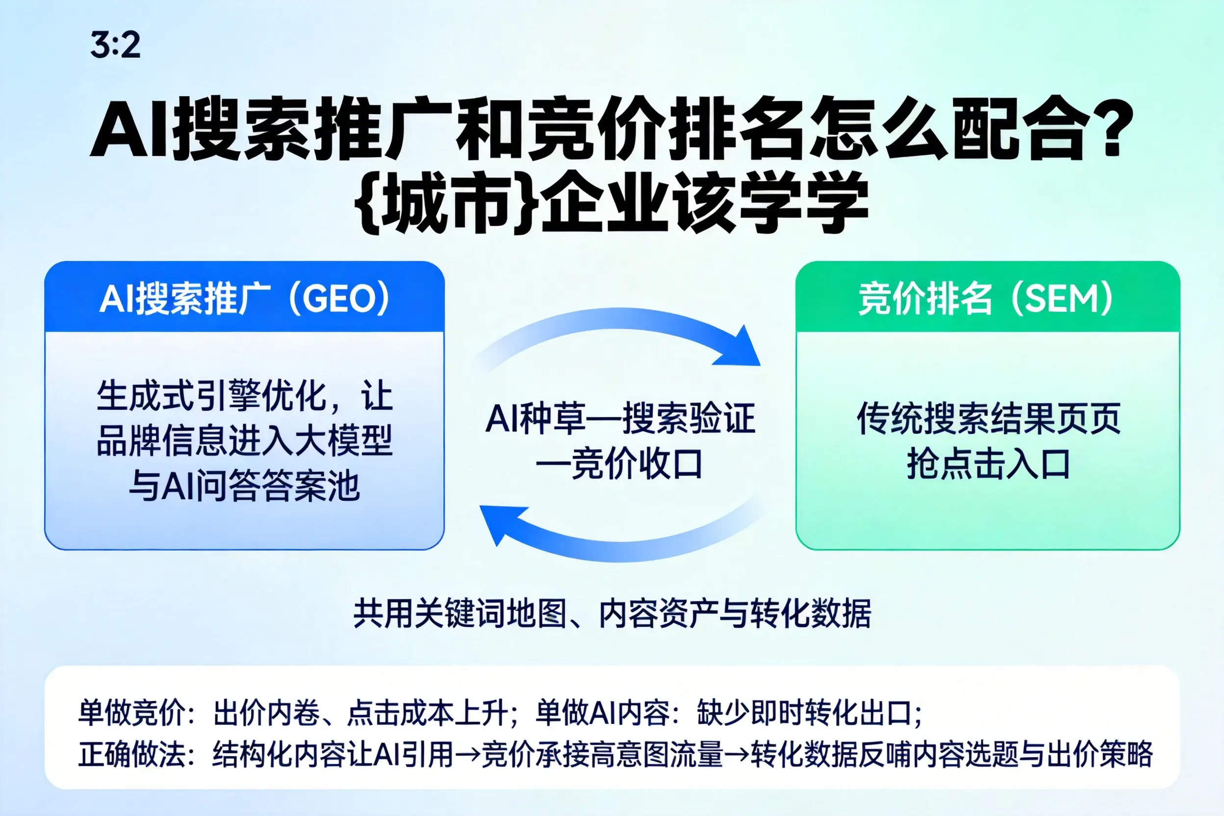 AI搜索推广和竞价排名怎么配合？乌兰察布企业该学学