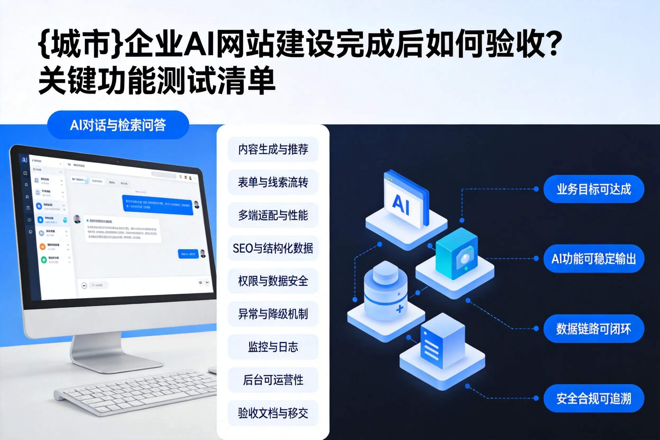 乌兰察布企业AI网站建设完成后如何验收？关键功能测试清单