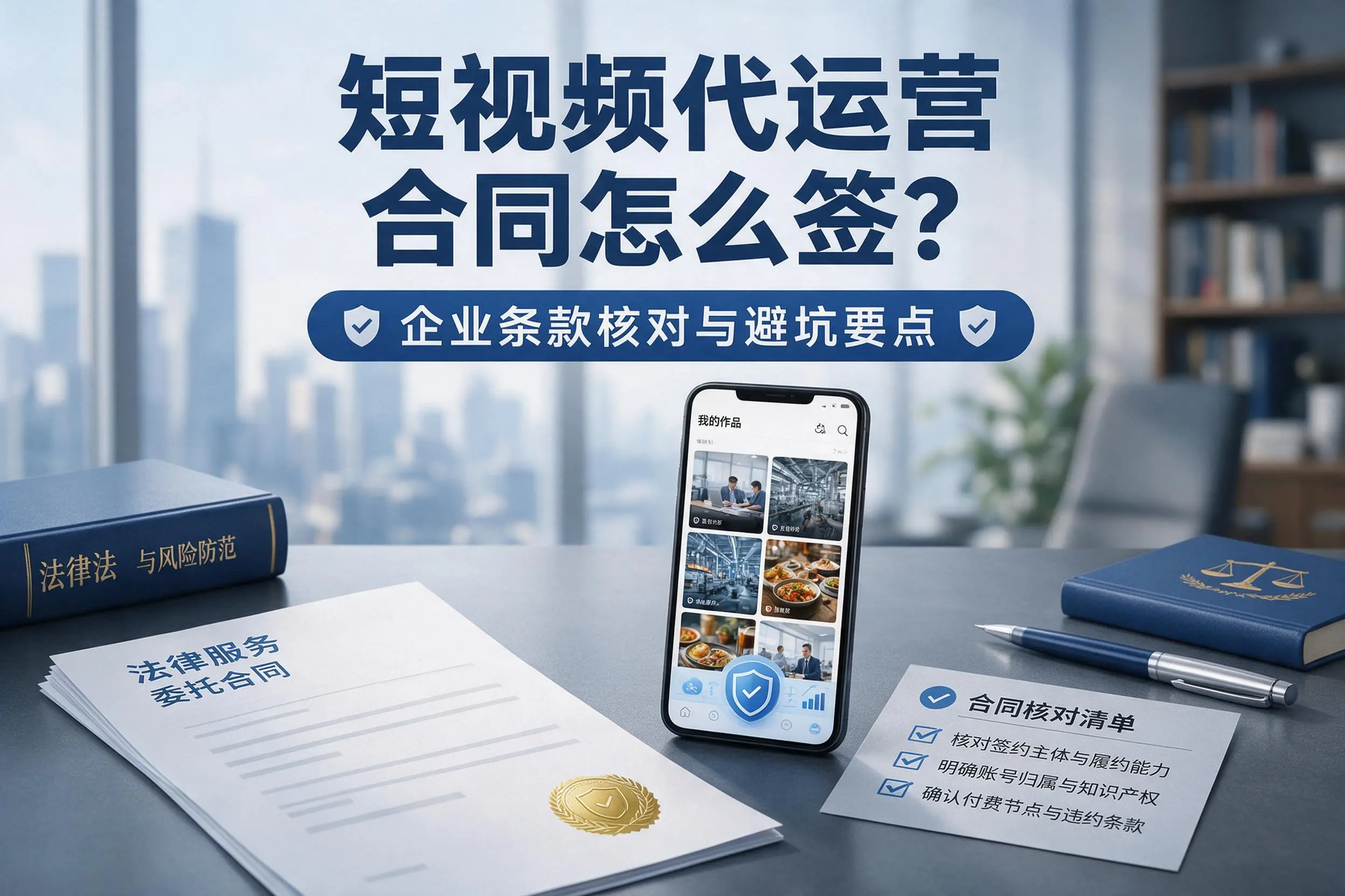 短视频代运营合同怎么签？乌兰察布企业条款核对与避坑要点