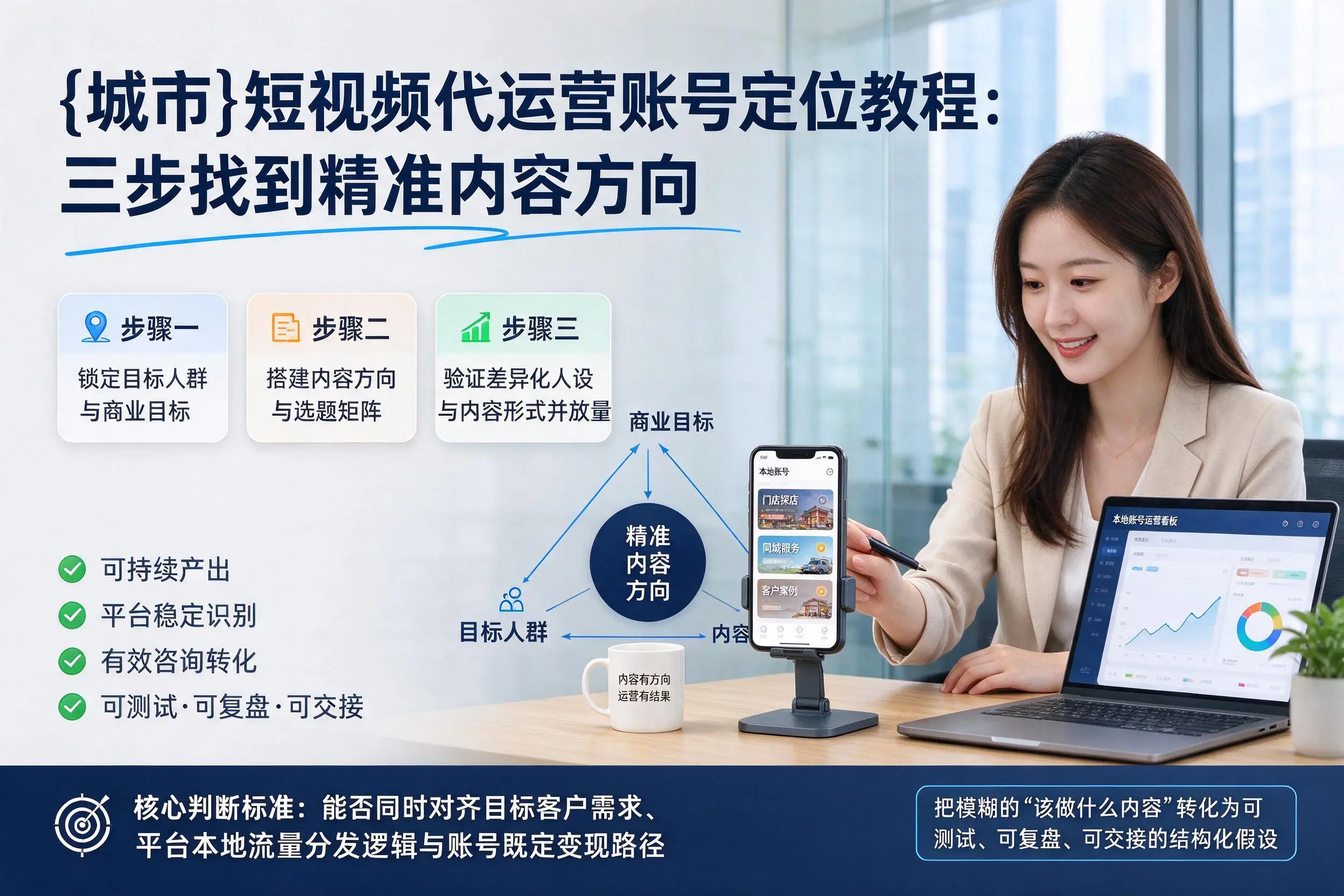 乌兰察布短视频代运营账号定位教程：三步找到精准内容方向