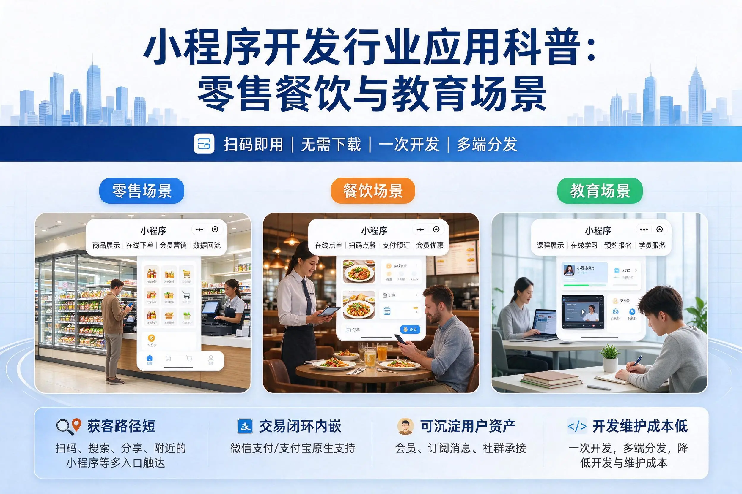 乌兰察布小程序开发行业应用科普:零售餐饮与教育场景