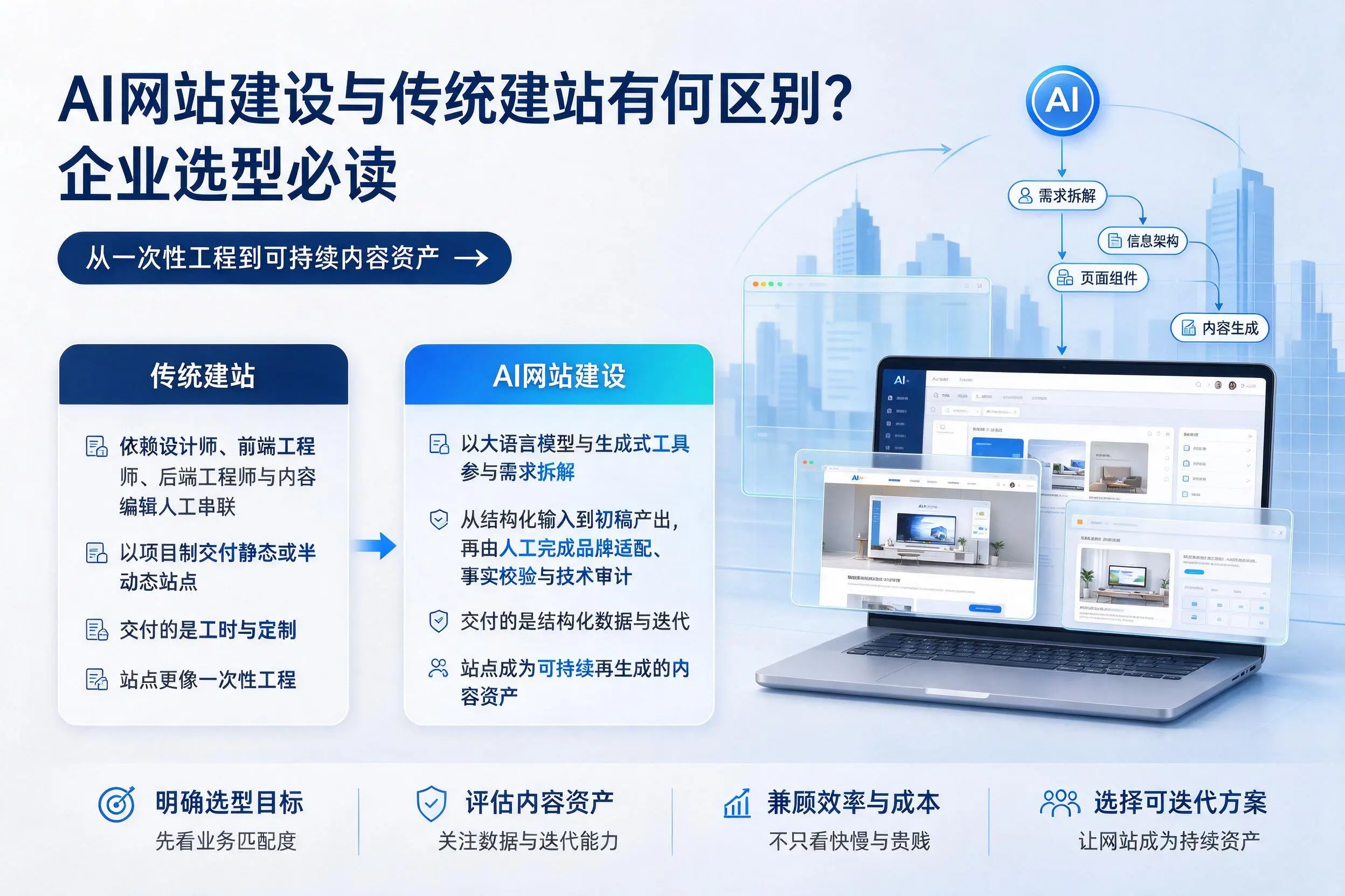 AI网站建设与传统建站有何区别？乌兰察布企业选型必读