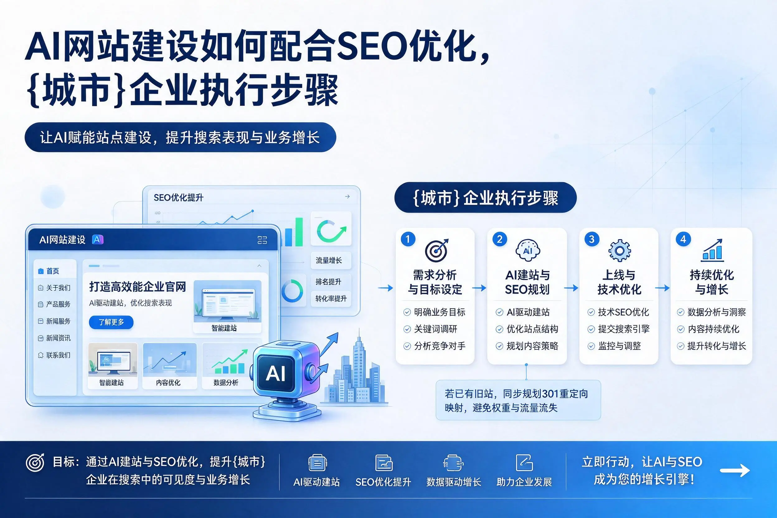 AI网站建设如何配合SEO优化,乌兰察布企业执行步骤