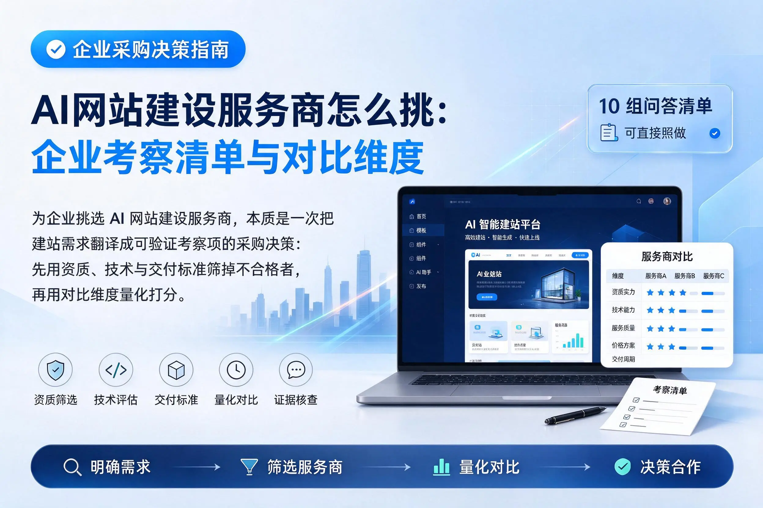 AI网站建设服务商怎么挑:乌兰察布企业考察清单与对比维度