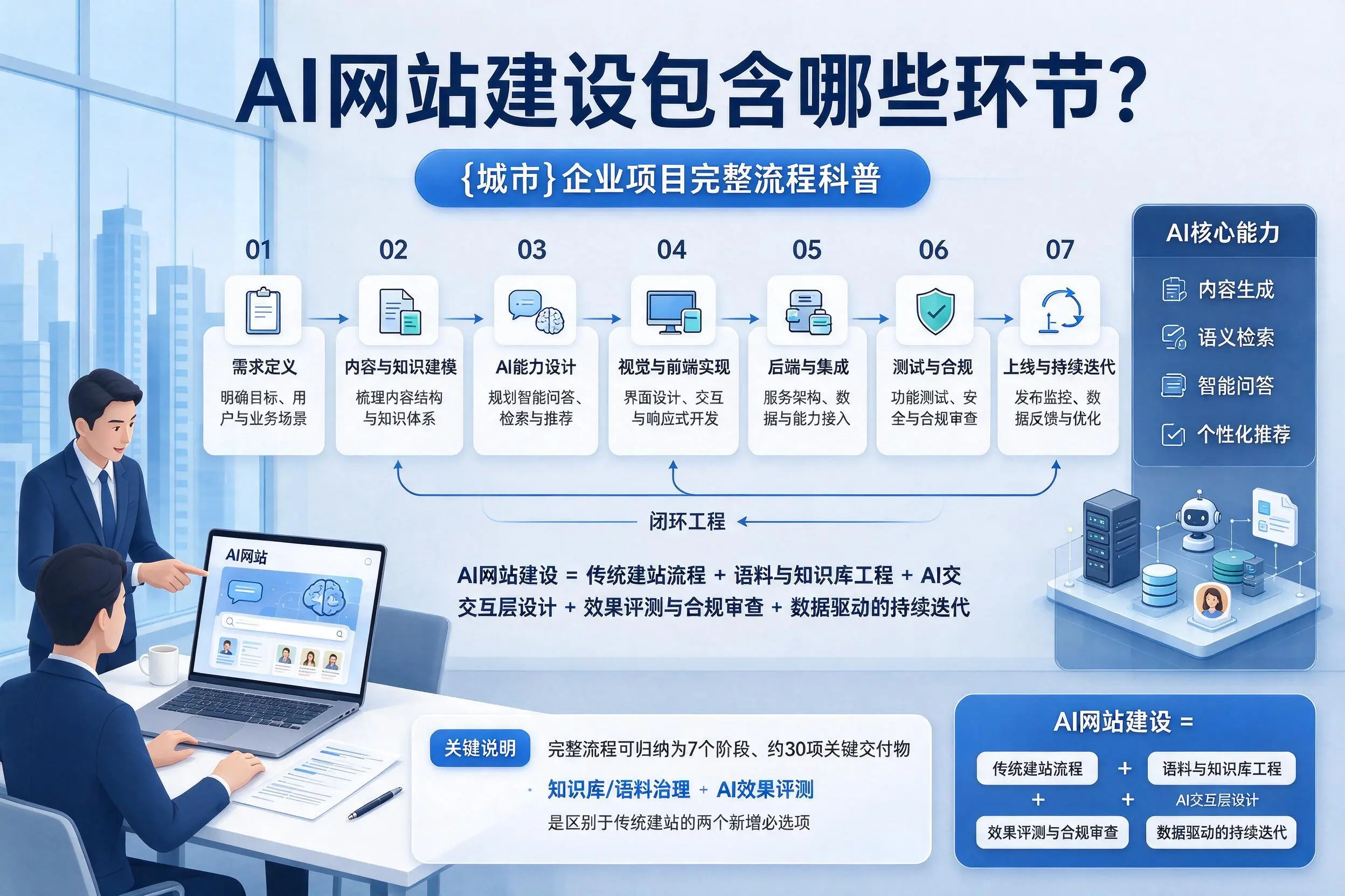 AI网站建设包含哪些环节？乌兰察布企业项目完整流程科普