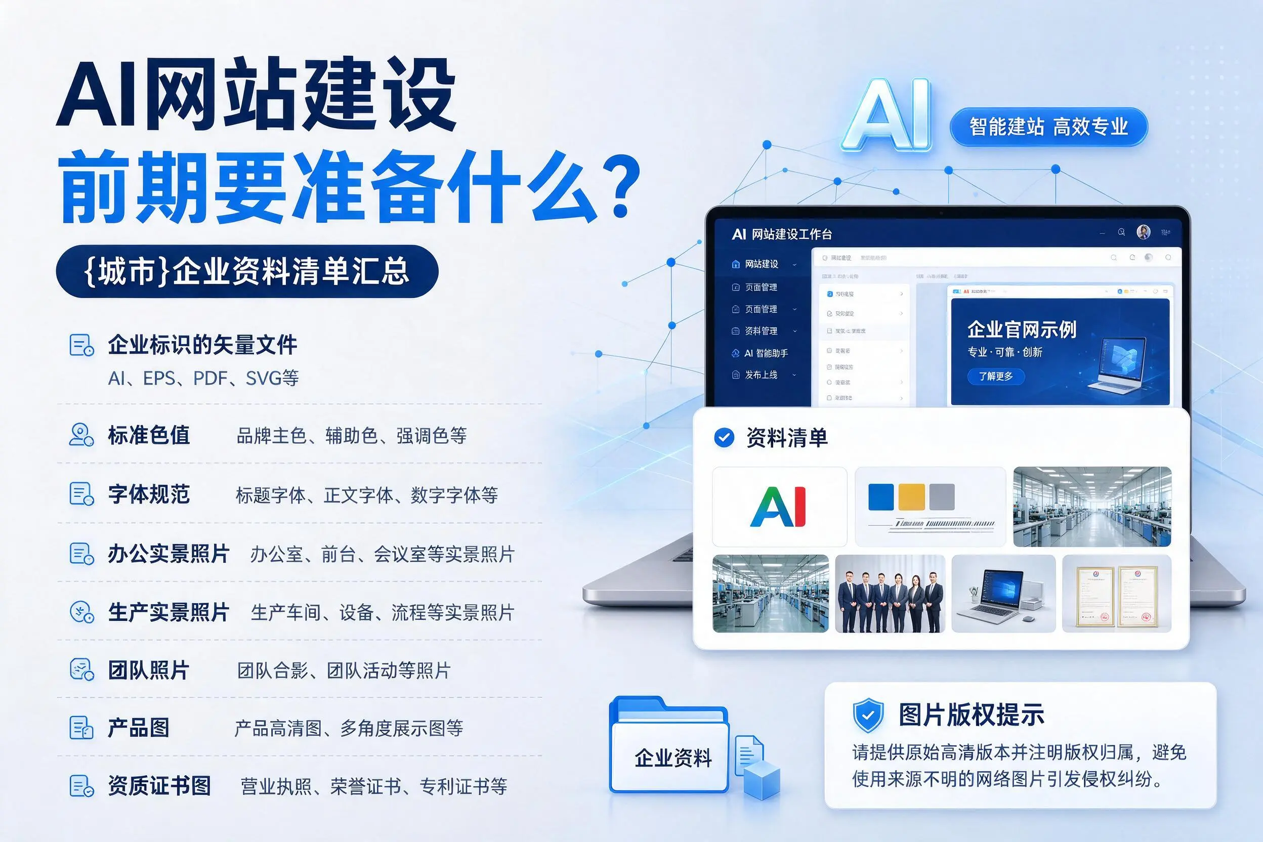AI网站建设前期要准备什么？乌兰察布企业资料清单汇总