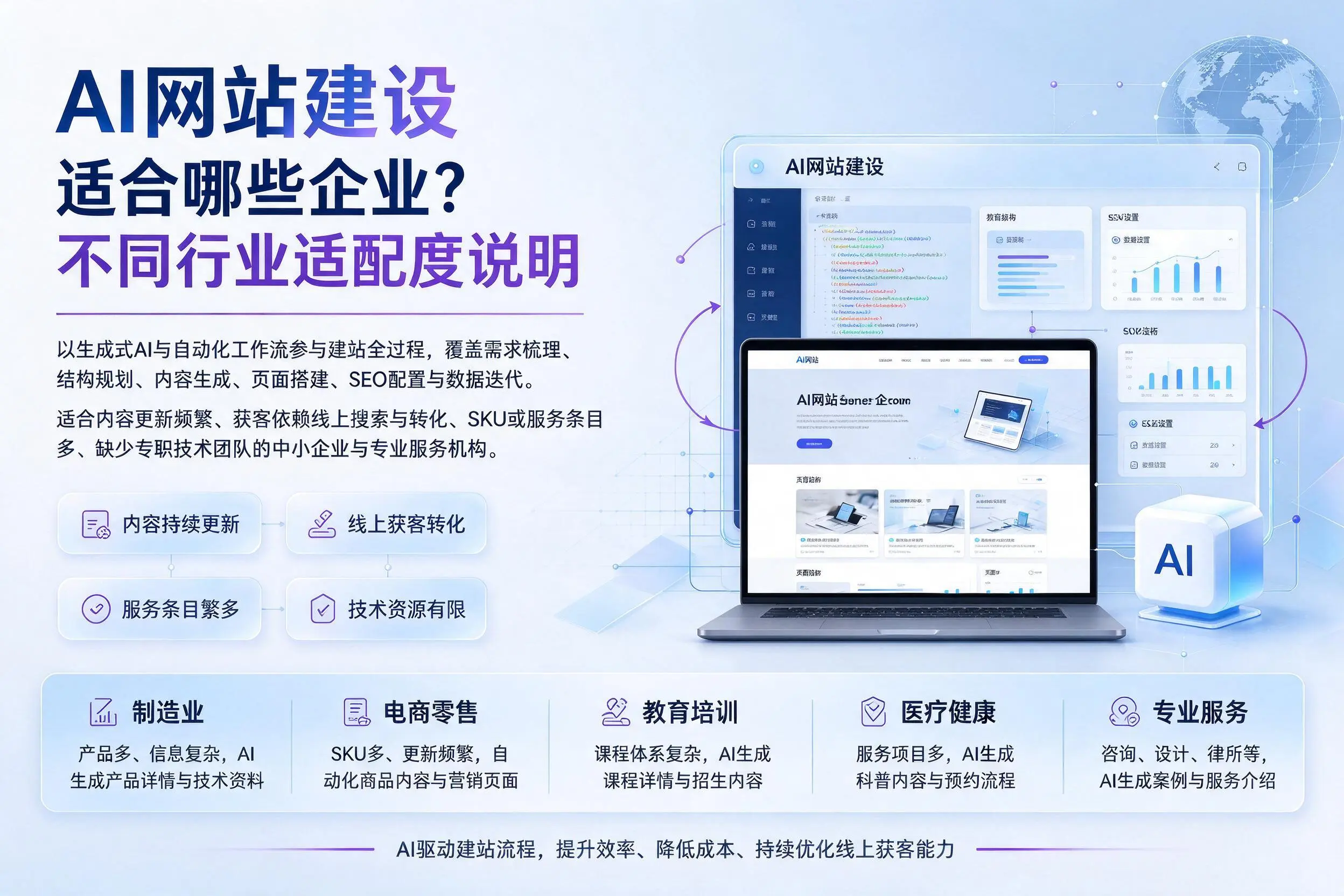 AI网站建设适合哪些企业？乌兰察布不同行业适配度说明