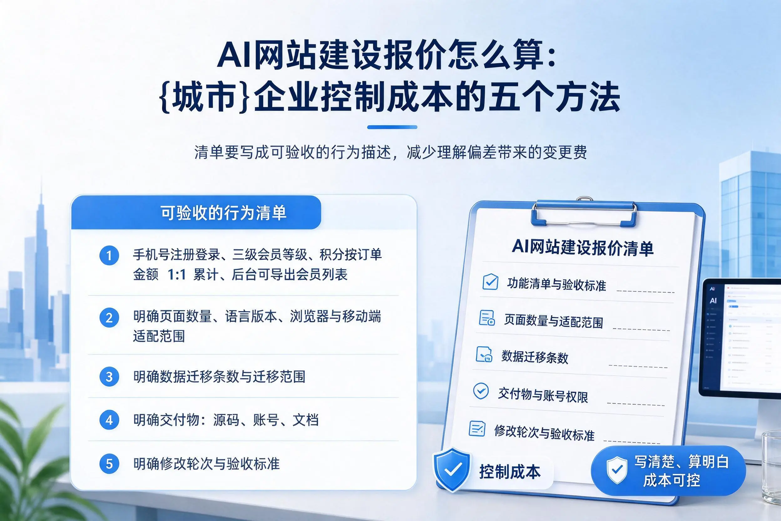 AI网站建设报价怎么算:乌兰察布企业控制成本的五个方法